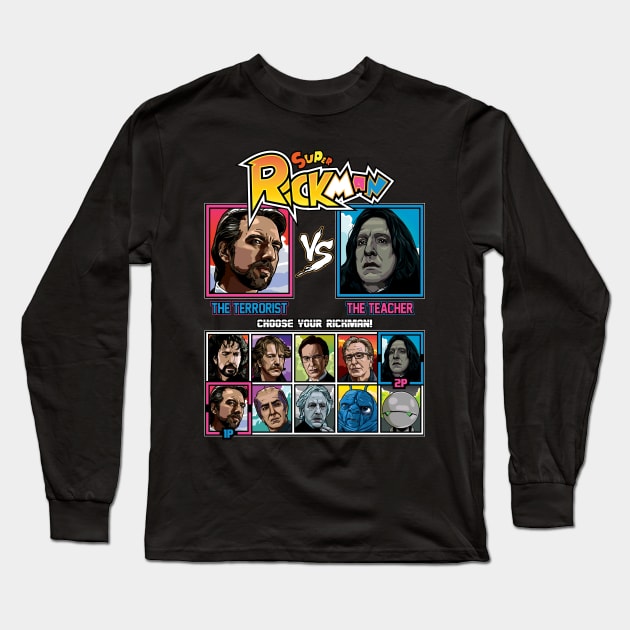 Alan Rickman Fighter Long Sleeve T-Shirt by RetroReview